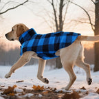 ASENKU Dog Winter Coat, Fleece Doggie Jacket Plaid Reversible Vest Waterproof Windproof Cold Weather Clothes for Small Medium Large Dogs (XXL, Blue)