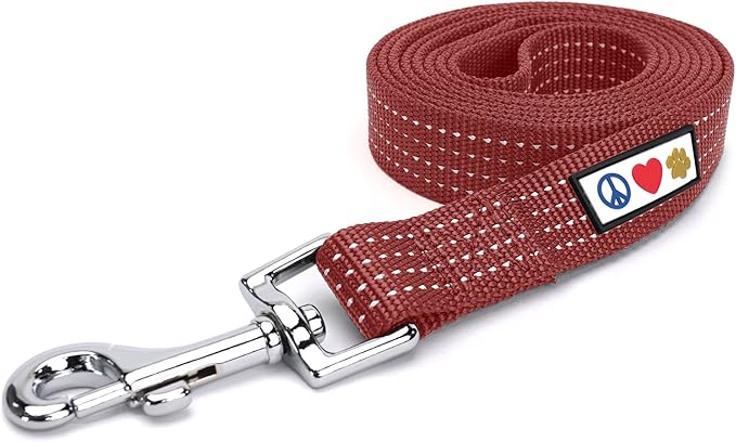 Pawtitas 6 FT Pet Puppy Leash Reflective Dog Leash Comfortable Handle Highly Reflective Threads Heavy Duty Dog Training Leash Available as a 6 ft Small Dog Marsala Leash