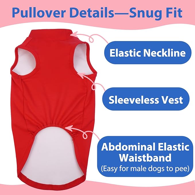 Fleece Vest Sweater for Small Dogs - Red, S - Stretchable Shirt | Soft Lightweight Sweatershirt,Fall Winter Jackets Keep Warm,Pullover Design,Home Pet Clothing,Shih Tzu