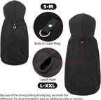 EXPAWLORER Dog Hoodie Fleece Sweater Vest, Hooded Dog Sweatshirt Fall Winter Pet Clothes with Leash Hole, Sleeveless Warm Cozy Puppy Clothing for Cat Small Medium Large Dogs Girl Boy, Black XXL