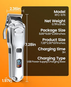 oneisall Dog Clippers for Grooming Thick Hair Professional,Cordless/Rechargeable Pet Grooming Kit with Detachable Metal Combs, Low Noise Heavy-Duty Pet Clippers for Thick/Curly/Fine/Wavy Hair (Sliver)