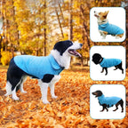 Fleece Dog Coat Pet Jacket Reflective for Cold Weather for Extra Large to Small Pets(Blue,XL)