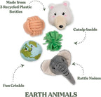 Cat Toys | Plush Toy Earth Animals (Value 5-Pack) Cat Toys for Indoor Cats | Eco Friendly Toy Made from Non Toxic Materials