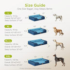 Extra Large Dog Bed, Orthopedic Dog Bed with Cooling Gel Memory Foam, Waterproof XL Pet Bed with Removable Washable Cover, 42" Pet Sofa Couch Dutch Velvet with Bone Toy, Navy Blue
