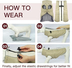 Dog Coat - XS, Warm Zip Up Snowsuit Dog Harness Vest, Reflective Water-Resistant, Apricot