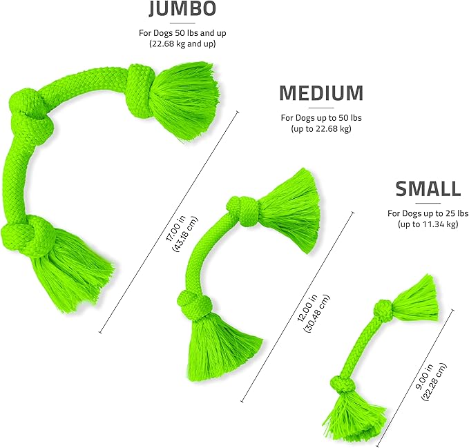 Playology Dog Toys | Dri-Tech Rope Toy Tug of War Rope for Aggressive Chewers | Medium Sweet Potato Scented Toy - Easy to Clean and Made from Non Toxic Materials