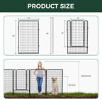 FXW Garden Fence Outdoor for The Yard – 50in(H) x 41.7ft(L) Heavy Duty Metal Animal Barrier for Dog and Rabbit, Decorative Dog Fence, 16 Panels, Black