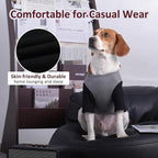 2 Pack Dog Shirt for Large Dogs XXL - Soft Breathable Cotton Tees, Freedom of Movement Prevents Overheating Clothes for Border Collie, Pitbull, Boxer, Hiking, Play, Casual Wear, GreyBlack