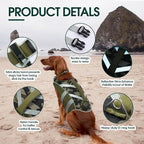 Kuoser Dog Life Jacket with Reflective Stripes - Adjustable High Visibility Vest, Ripstop Lifesaver, Pet Preserver with High Flotation Swimsuit for Small, Medium and Large Dogs