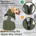AOFITEE Dog Coat, Warm Dog Jacket with Harness Built in, Waterproof Coats for Small Dogs, Dogs Winter Coat Puffer Jacket with Zipper & Fleece Collar, Pet Snowsuit Sweater for Chihuahua Yorkshire, XS
