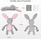 Dog Toys, Dog Squeaker Toys with Crinkle Paper, Stuffed Animal Dog Plush Chewing Toy, Cotton Rope Interactive Toys for Puppy, Small, Middle Dogs (Gray Rabbit)
