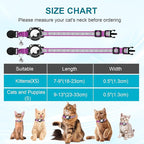Airtag Cat Collar, Reflective Cat Collar with Apple Air Tag Holder, Breakaway GPS Tracker Pet Collar with Bell for Cat Kitten, Airtag Not Included, Purple, S(9-11 Inch)