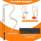 Flirt Pole for Dogs Chase and Tug of War Interactive Dog Toys, Dog Teaser Wand with Rope & Ball Toy for Large Medium Small Dogs Chewing Toy to Outdoor Exercise & Training, 35inch Orange
