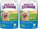 Health Extension Little Bites Dry Dog Food for Toy and Small Breeds, Chicken & Brown Rice Recipe, with Probiotics & Superfoods for Digestion & Coat Health, 4 lb Bag (Pack of 2)