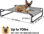 Veehoo Original Outdoor Elevated Dog Bed, Cooling Raised Dog Cot for Medium Dogs, Portable Standing Pet Hammock Platform with Washable Breathable Mesh, No-Slip Feet, Medium, Black Silver, CWC2201
