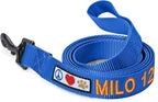 Pawtitas Personalized Dog Leash Embroidered Customize with Your Pet Name & Phone Number Puppy 6 ft Long Extra Small Blue Custom Engraved Blue ✅ Solid Customized 2XS (Pack of 1)