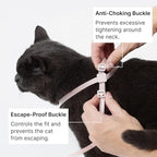 Cat Harness and Leash Set, Lightweight Escape Proof Cat Harness Leash with Padded Handle, Adjustable Cat Leash Harness for Kitten Small Large Cats Walking Training (Vivid Red, M)