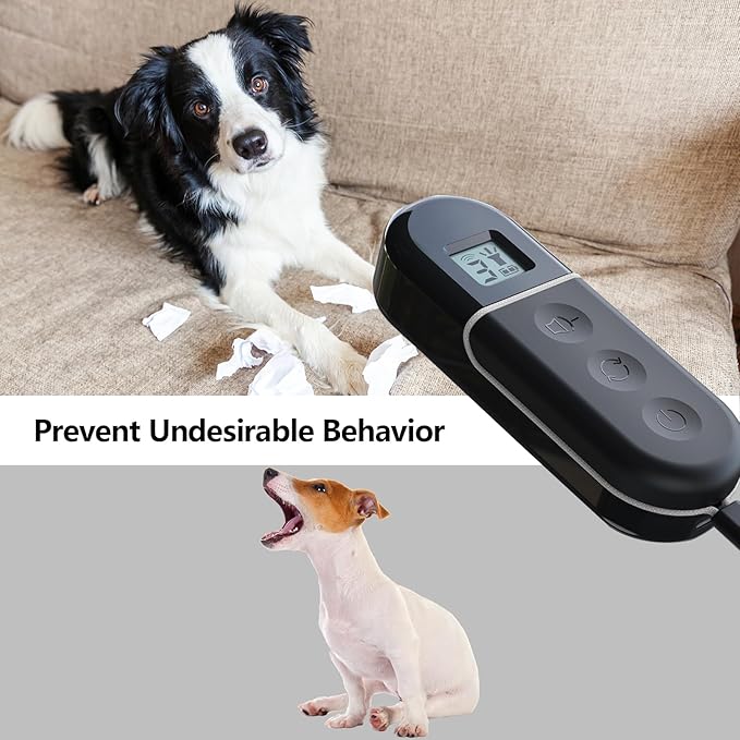 Anti Barking Device,3 in 1 Rechargeable Dog Barking Control Devices,Ultrasonic, LCD Screen Display Dog Bark Deterrent Safe for Human & Dogs up to 16.4 Ft Range Indoor & Outdoor(Black)