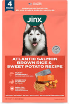 Jinx Premium Dry Dog Food, for All Life-Stages - Real Salmon, Brown Rice & Sweet Potato Kibble with Superfoods for Immune Support & Probiotics for Digestive Support - No Fillers – 4lb