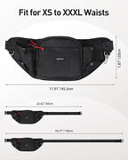 AGPTEK Dog Walking Fanny Pack, Large Capacity Dog Training Treat Pouch, Waist Bag with Removable Snack Pouch, Water Holder, Poop Bag Dispenser, Waterproof Zipper, Adjustable Strap, Black