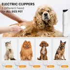 FurCare Pro 3-in-1 Grooming Kit with Vacuum Suction (99%) - Pet Dryer, Professional Clippers & Efficient Grooming Tools, 4L Dust Cup, Low Noise, Ideal for Dogs, Cats, and More