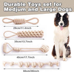 Dog Rope Toy, Rope Toys for Dogs Aggressive Chewers, for Large Dogs for Cleaning Teeth, Bite Resistant, 4 Pack
