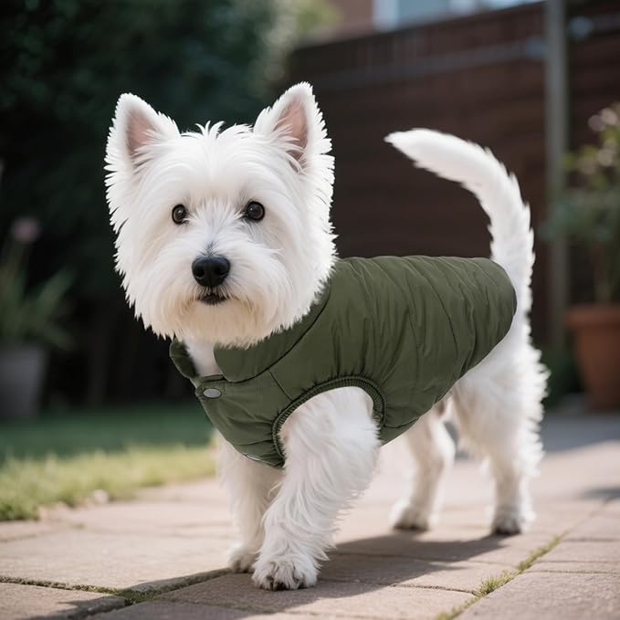 ASENKU Windproof Dog Winter Coat Waterproof Fleece Jacket Cold Weather Pet Apparel for Small Medium Large Dogs (ArmyGreen, 3XL)