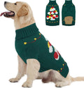 BRKURLEG Dog Sweaters, Christmas Dog Sweaters Medium Large Doggies Turtleneck Warm Pet Sweater for Cold Weather, Xmas, New Year, Pet Winter Pullover Sweater for Beagle, Pitbull (Green, XL)