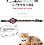 Airtag Cat Collar Breakaway, Reflective Cat Collar with AirTag Holder and Bell, Compatible with Apple Air Tag, Comfortable Padding, Adjustable, Durable (Pink, XS)