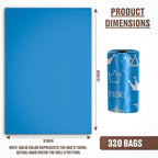 Parisian Pet Ecofriendly Dog Poop Bags Rolls - 320 Count Unscented Poop Bags For Dogs - Leakproof, Extra Thick, 16 Dog Waste Bags Refill Rolls - Prince Blue Doggie Poop Bags - Fits All Dispenser