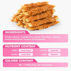 Dog Treats, Chicken Wrapped Cod Fillets, Rawhide Free Healthy Dog Snacks, Soft Dog Treats for Small Dogs, 10.6 oz