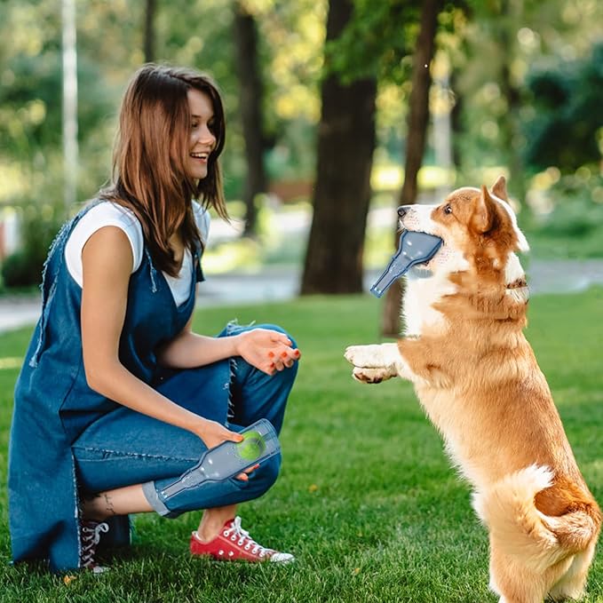 Dog Toys for Aggressive Chewers,Rubber Bottle Dog Toy Contains Tennis Ball,Indestructible Dog Toys for Large Dogs, Durable Dog Toys, Squeaky Dog Toys (Yellow, L)