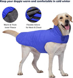 Dog Winter Coat, Waterproof Dog Jacket with Leash Hole, Reflective Adjustable Pet Snow Vest, Warm Fleece Sweater for Small Medium Large Dogs - Blue, XS