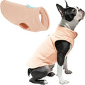 Gooby Fleece Vest Dog Sweater - Peach, X-Small - Warm Pullover Fleece Dog Jacket with O-Ring Leash for Small to Medium Dogs