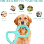 Tug of War Dog Toy - Supplies for Tug of War, Dog Pull Game Interactive Double Ring Pull Toy Tough Chew Toy Durable Rubber for All Breed Chewers, Green
