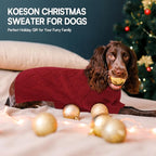 KOESON XXL Dog Sweater for Large Dogs, Extra Large Dog Christmas Sweater, Thick Warm Xmas Sweaters for Big Dogs, Pet Winter Apparel for Labrador, Golden Retriever, Doberman, Pitbull, Red, XXLarge