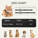 Waterproof Airtag Cat Collar, Breakaway Cat Airtag Collar with Luminous & Reflective Fish Pattern, Lightweight Kitten Collars for Apple Air tag, Hidden GPS Tracker Holder for Cats, Kittens(9-13")