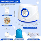 Automatic Ball Launcher for Dogs, Dog Ball Thrower with 19-32-45Ft Distance, Rechargeable Automatic Launcher with 6 Balls (2.2"), Dog Ball Launcher for Small & Medium Blue