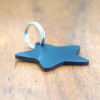 Ultra Joys Cat ID Tag Personalized Pet Tags, Durable Stainless Steel Small Pet Mini Dog Cat Tag Lightweight - Star Tag in Black