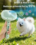 Dog Steam Brush 5 in 1 Cat Brush with Steam and Release Button Grooming Tool for Indoor Pets Cat Hair Removal Shedding Water for Small Animals Long Short Haired(GREEN)