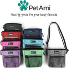 PetAmi Dog Treat Pouch, Pet Treat Pouch for Training, Dog Walking Bag Holder for Kibbles, Pet Food Toy, Dog Trainer Essentials Supplies, Poop Bag Dispenser, 3 Ways to Wear (Red)