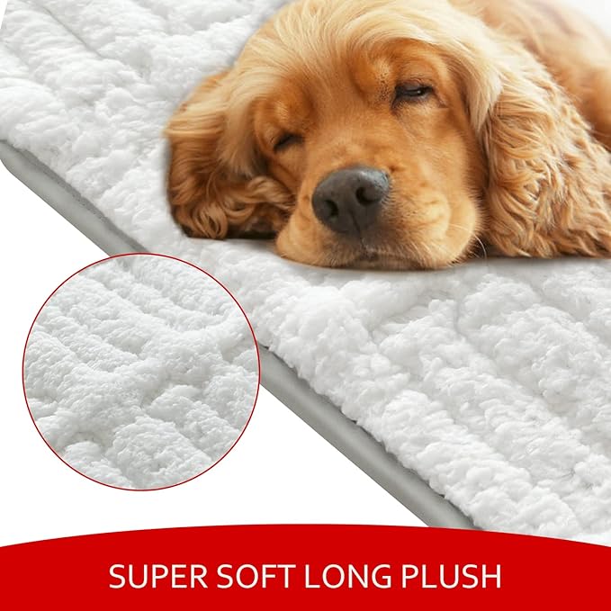 Dog Bed Crate Mat(21" X 14"), Soft Plush Dog Bed Pad Machine Washable Crate Pad, Sleeping Mat with Anti Slip Bottom