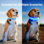 PcEoTllar Lighted Dog Collars for Night, Light Up Dog Collar Rechargeable Water-Resistant Flashing LED Dog Collars Safety Glow in The Dark Dog Collars Light for Large Small Medium Dogs