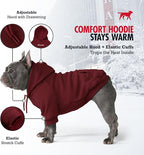 Tuff Pupper Dog Hoodie | Premium Quality 100% Organic Cotton | Ultra Soft Interior for Superior Comfort | Elastic Cuffs & Drawstring for Warmth | Stretch Fit Suitable for All Breeds (Red, L)