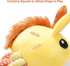 Large Squeaky Plush Giraffe Dog Toy, Durable Chew Toy for Aggressive Chewers, Interactive Tug of War Fetch Toy, Soft Rope Neck for Small Medium Large Dogs