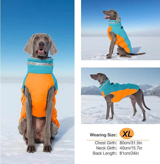 Warm Dog Coats for Small Dogs, Puppy Jacket, Waterproof Dog Jacket with Harness Built in, Zipper Clousure, Fleece Lining for Cold Weather, Small Puppy Clothes for Chihuahua, Maltese - XS