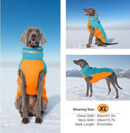 Warm Dog Coats for Large Dogs, Waterproof Dog Jacket with Harness Built in, Zipper Clousure, Fleece Lining, Turtleneck, for Cold Weather, Pet Snowsuit for Border Collie, Golden Retriever- XXL