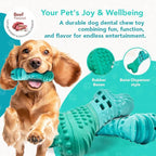Treat Dispenser Bone Toy, Beef Flavored Rubber Dog Treat Toy, Floatable Dog Enrichment Toys, Refillable