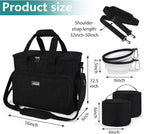 BAGLHER Dog Travel Bag, Airline Approved Pet Tote Organizer with Multi-Function Pockets, 2 X Food Storage Containers and 2 X Collapsible Dog Bowls, Perfect Weekend Pet Travel Set for Dog, Cat Black
