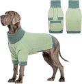Great Dane Dog Sweater XXXXXL, Warm Stretchy Dog Sweater with Harness Hole, Christmas Sweaters for Extra Large Dogs Boy Girl, Winter Turtleneck Pet Clothes Holiday Outfit, Green 5XL